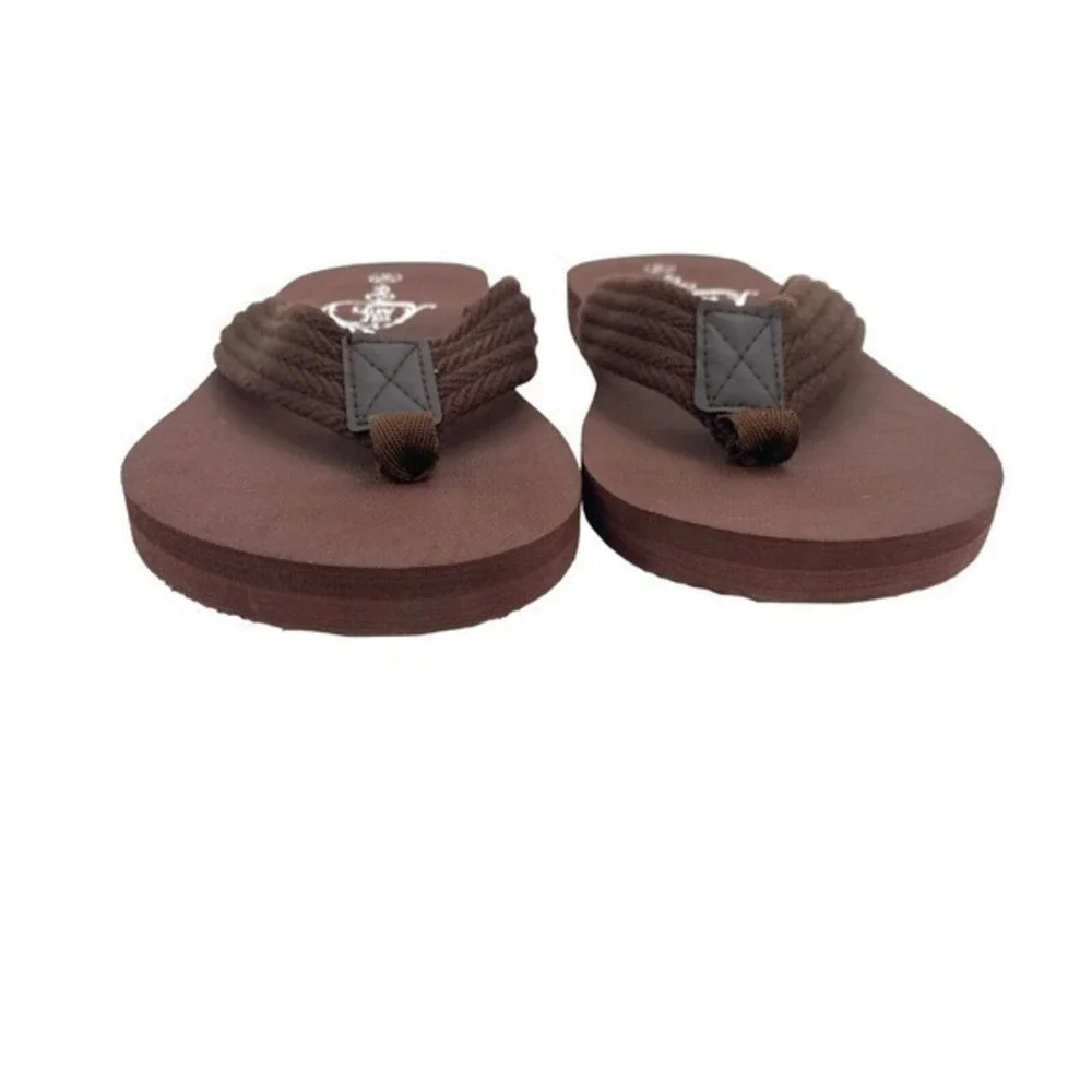 NEW Sole Mates Men’s Flip Flops Sandals NEW Brown Size‎ 9/10